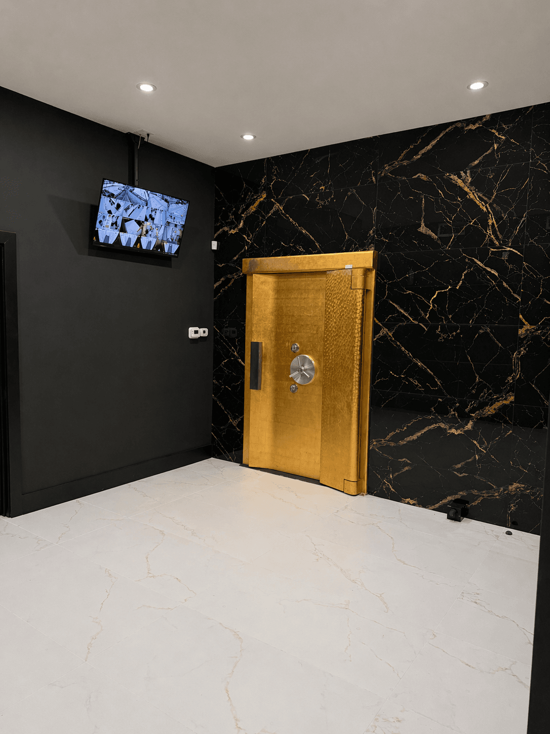 Florida Intervault gold vault door angle view