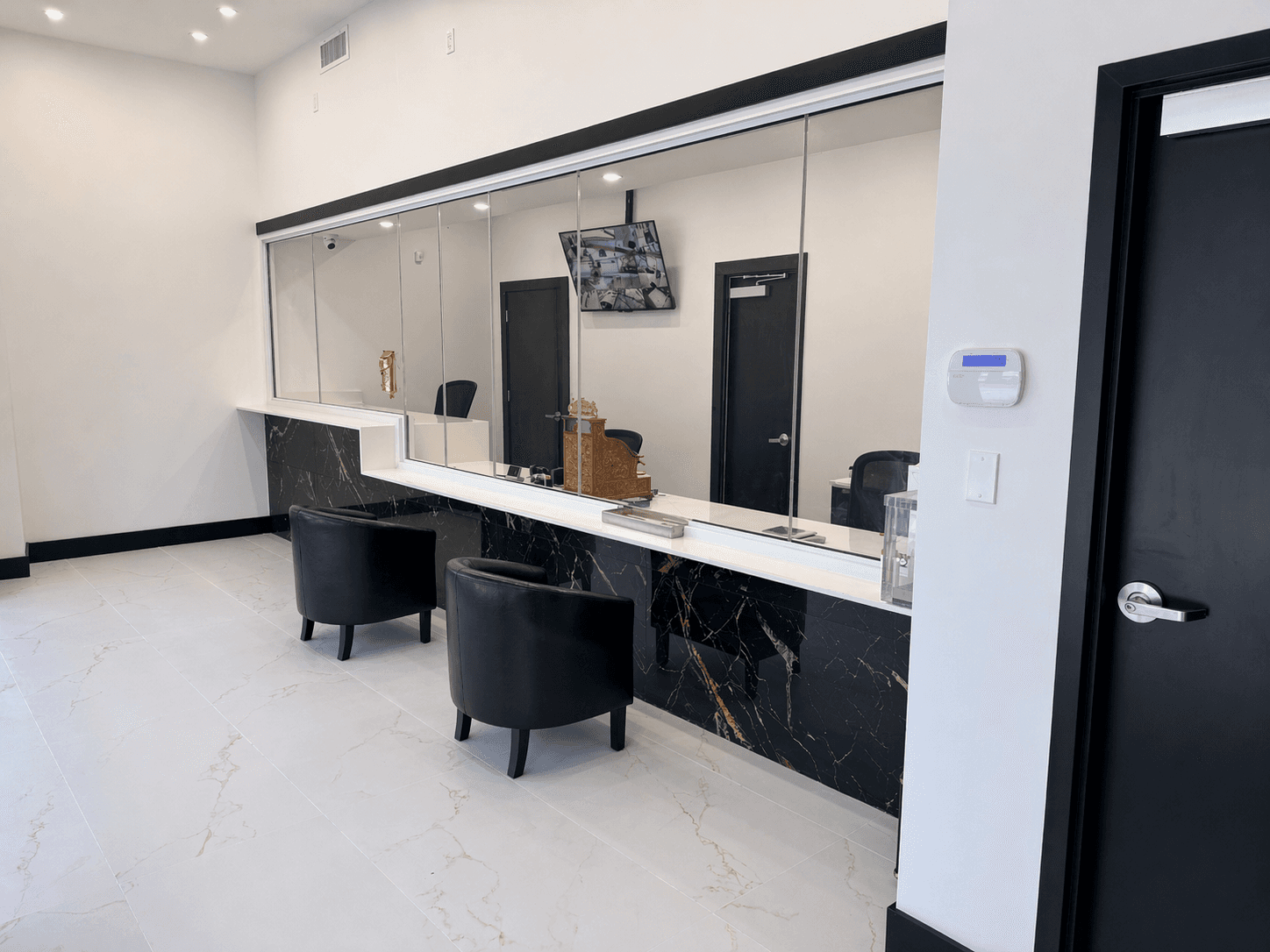 Florida Intervault lobby with seating and security booth